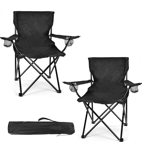 2 Pack Lightweight Camping Chairs for Adults & Teens, 250LBS Capacity Foldable Portable Chairs with Carry Bag, Compact Design for Camping, Beach, Picnics, and Outdoor Events