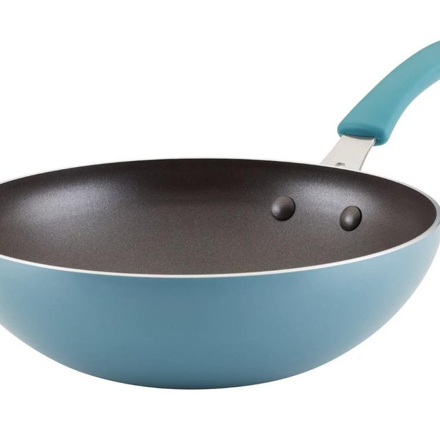Rachael Ray® Cook + Create 10.5-in. Aluminum Nonstick Wok Frypan - Blue