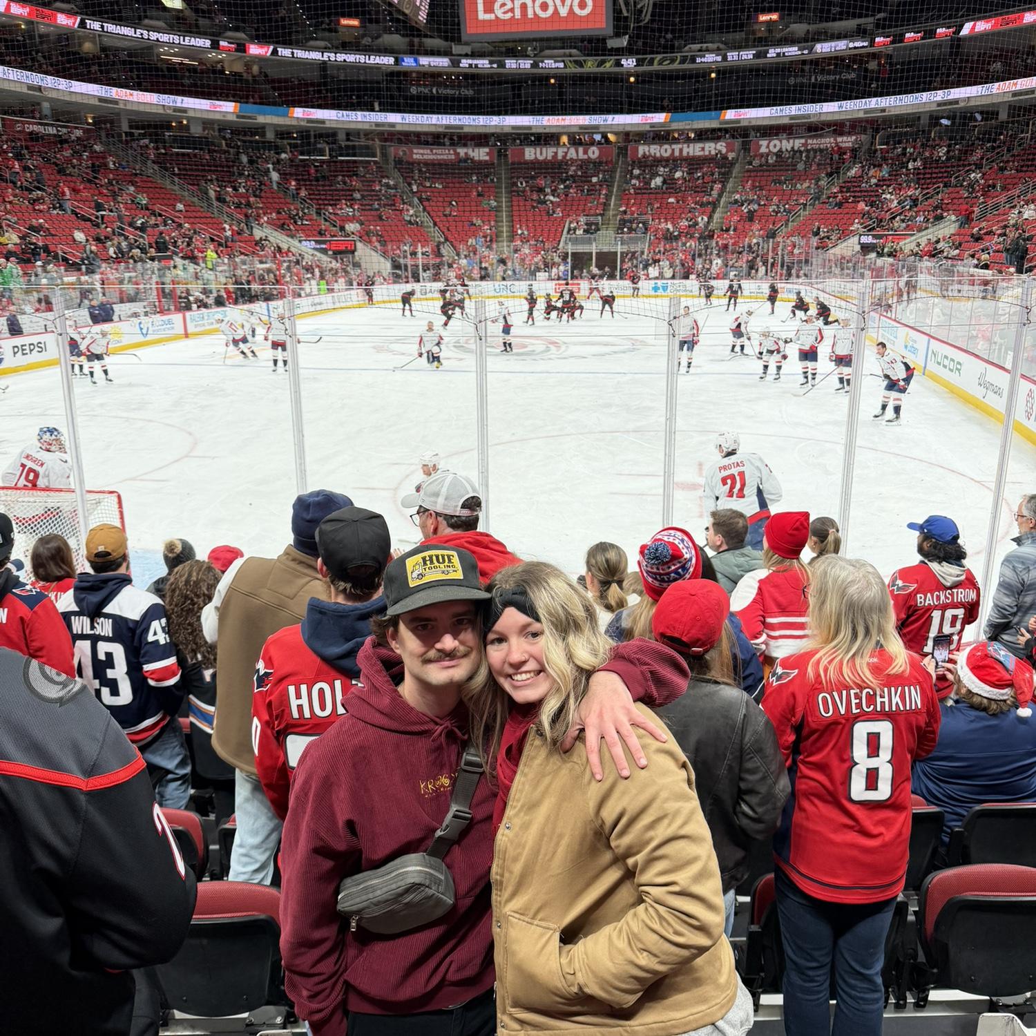 Our trip to Raliegh with the Johansen's! Our first NHL game.

"Go Caps!" (Go Devils!!)