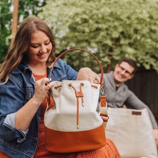 Sirolo Canvas & Leatherette Canvas Tote Bag