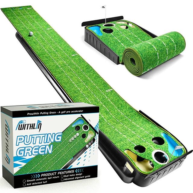Putting Matt for Indoor, Putting Green, Golf Putting Mat with Ball Return, Mini Golf Practice Training Aid, Golf Accessories Golf Gift for Men