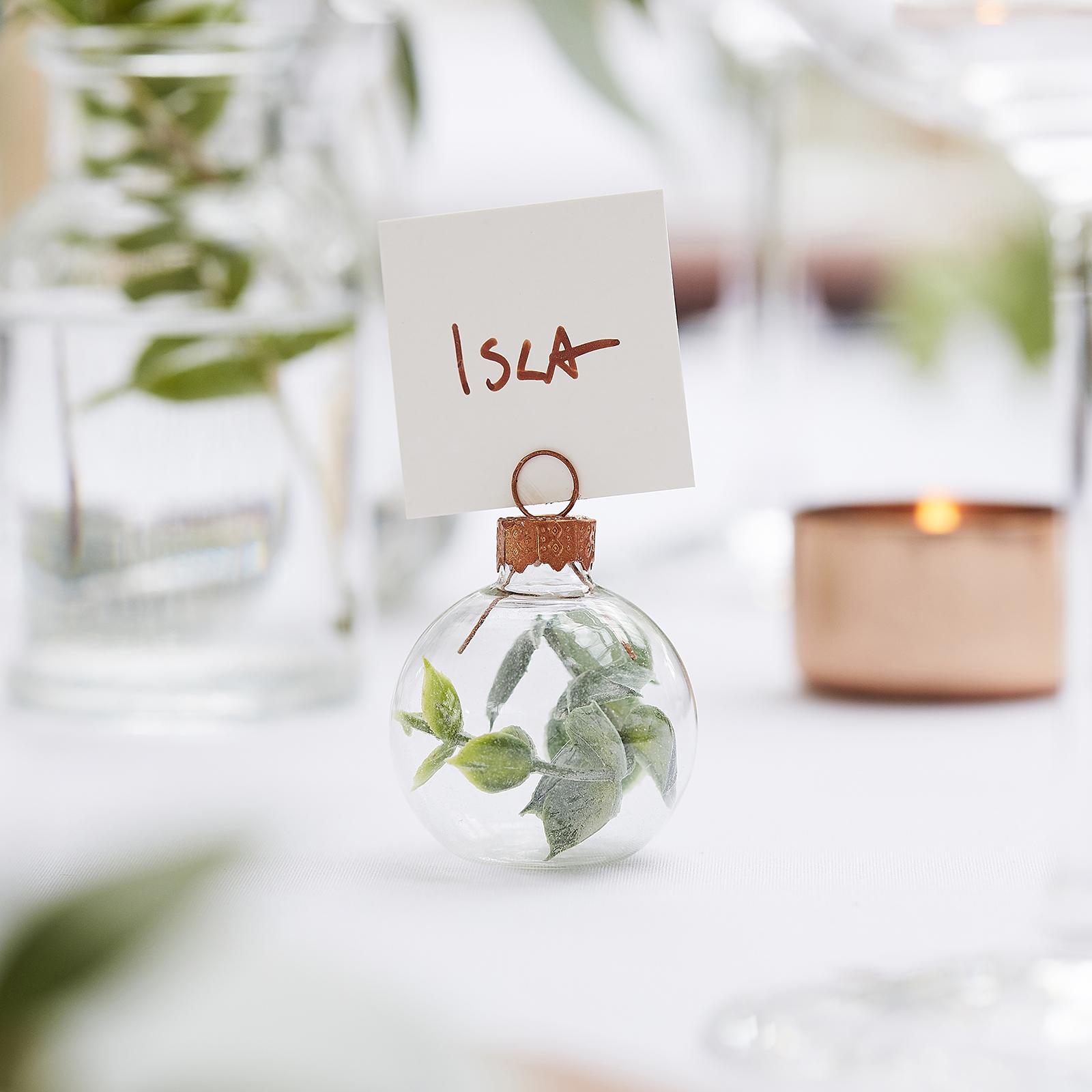 white place card holders