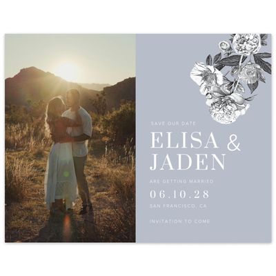 Blue Wedding Digital Save the Date - Trèfle Photo