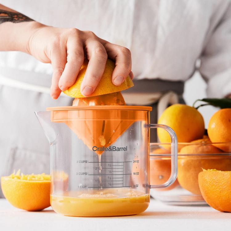 Crate and Barrel, Citrus Squeezer with Measuring Cup Zola
