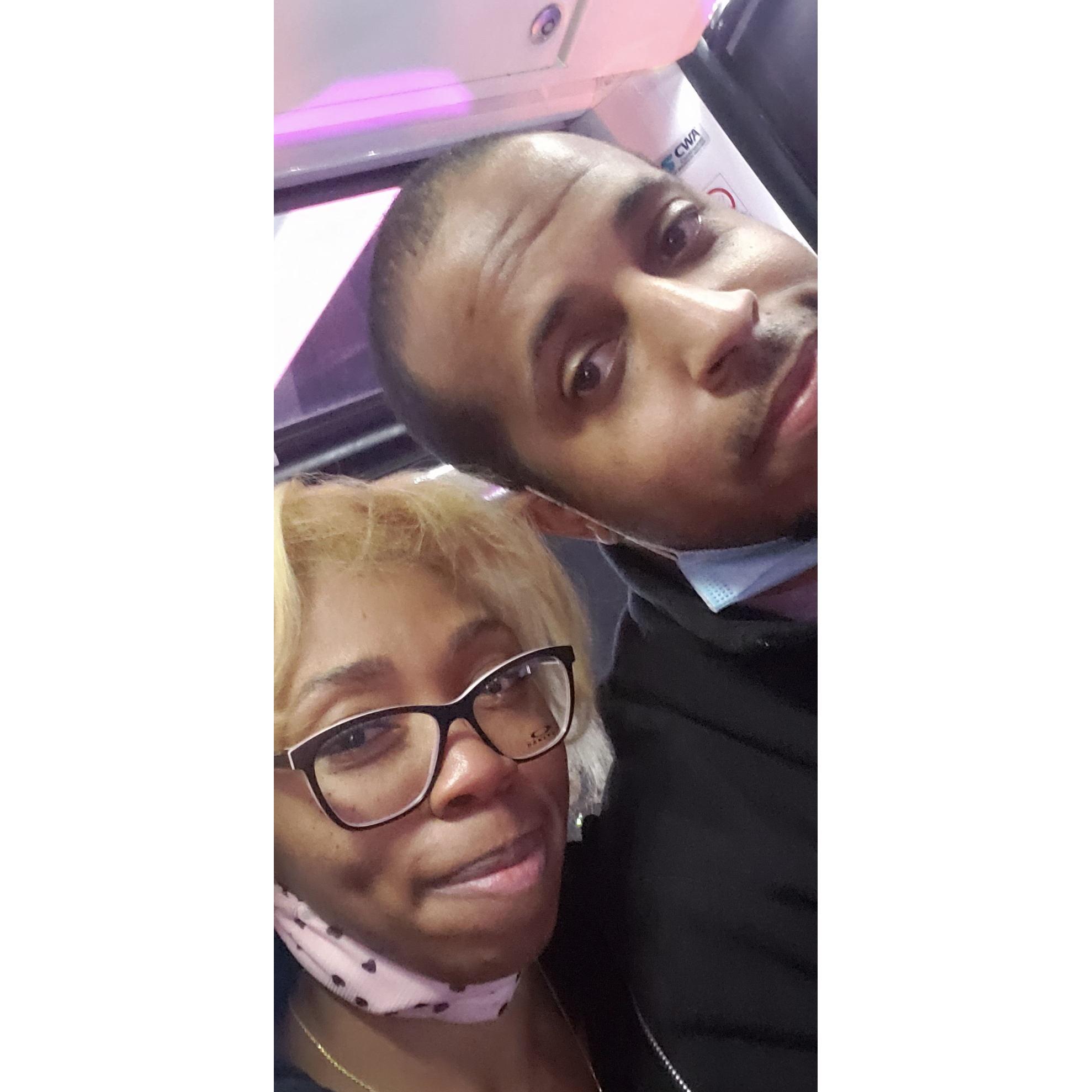 Our first Valentines Day. At the National Harbor Farris wheel.