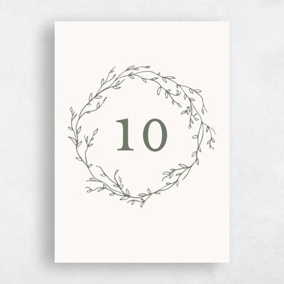 Beige Wedding Table Number - Normandy
