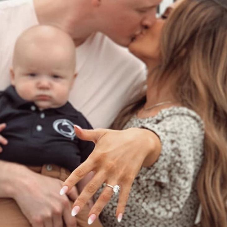 Got engaged September 26, 2020. Hudson was overjoyed.