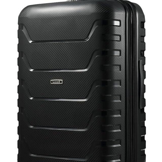 LUGGEX 28 Inch Luggage with Spinner Wheels - Polypropylene Expandable Hardshell Large Suitcase (Black Suitcase)