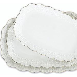 Kassel Ceramic Serving Platter Set | 16”/14”/12” Oval Serving Trays for Entertaining at Parties and Weddings | Oven Safe XL Serving Trays for Tacos, Steak, and Cake