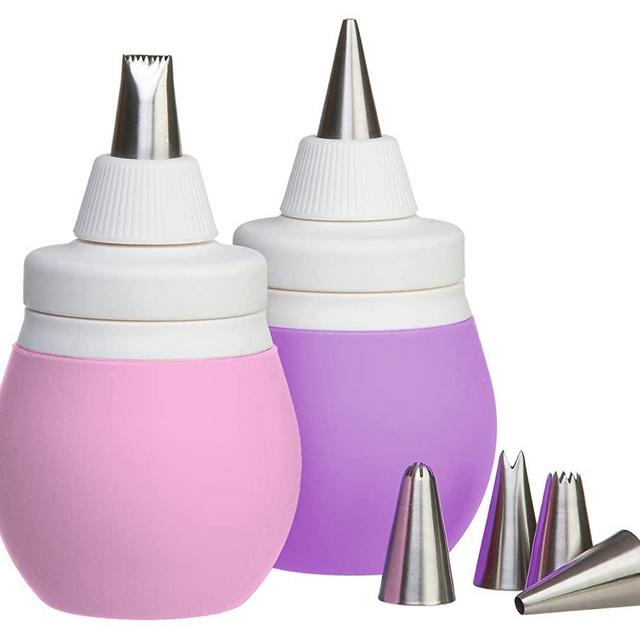 Prepworks by Progressive 8-Piece Frosting Bulb Decorating Kit Pastel Pink & Purple