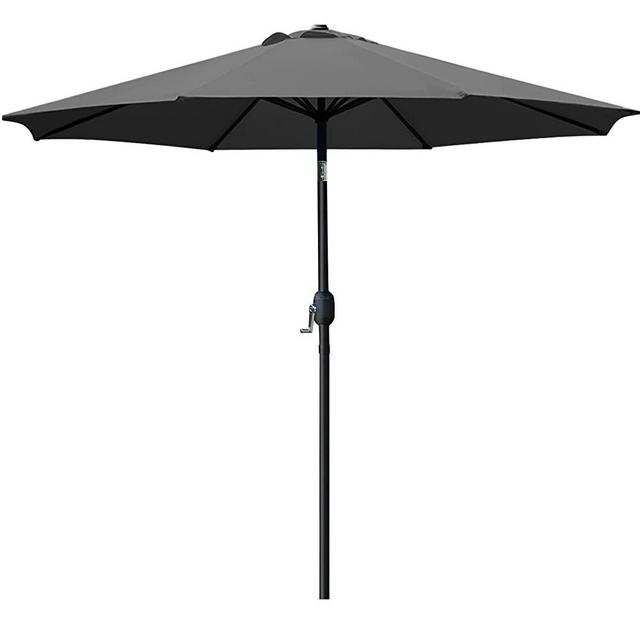 Sunnyglade 9' Patio Umbrella Outdoor Table Umbrella with 8 Sturdy Ribs (Grey)