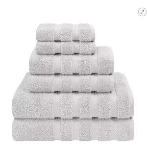 American Soft Linen Luxury Turkish 6 Piece Towel Set, 100% Cotton Soft Absorbent Bath Towels for Bathroom