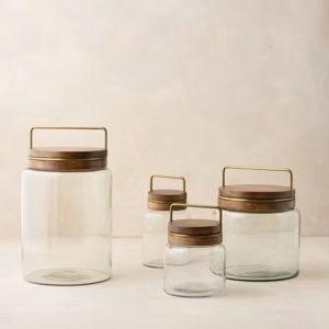 Wood with Antique Brass Canister