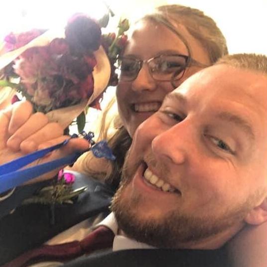 We caught the bouquet and garter at Paul and Nichole's wedding two days before we got engaged!