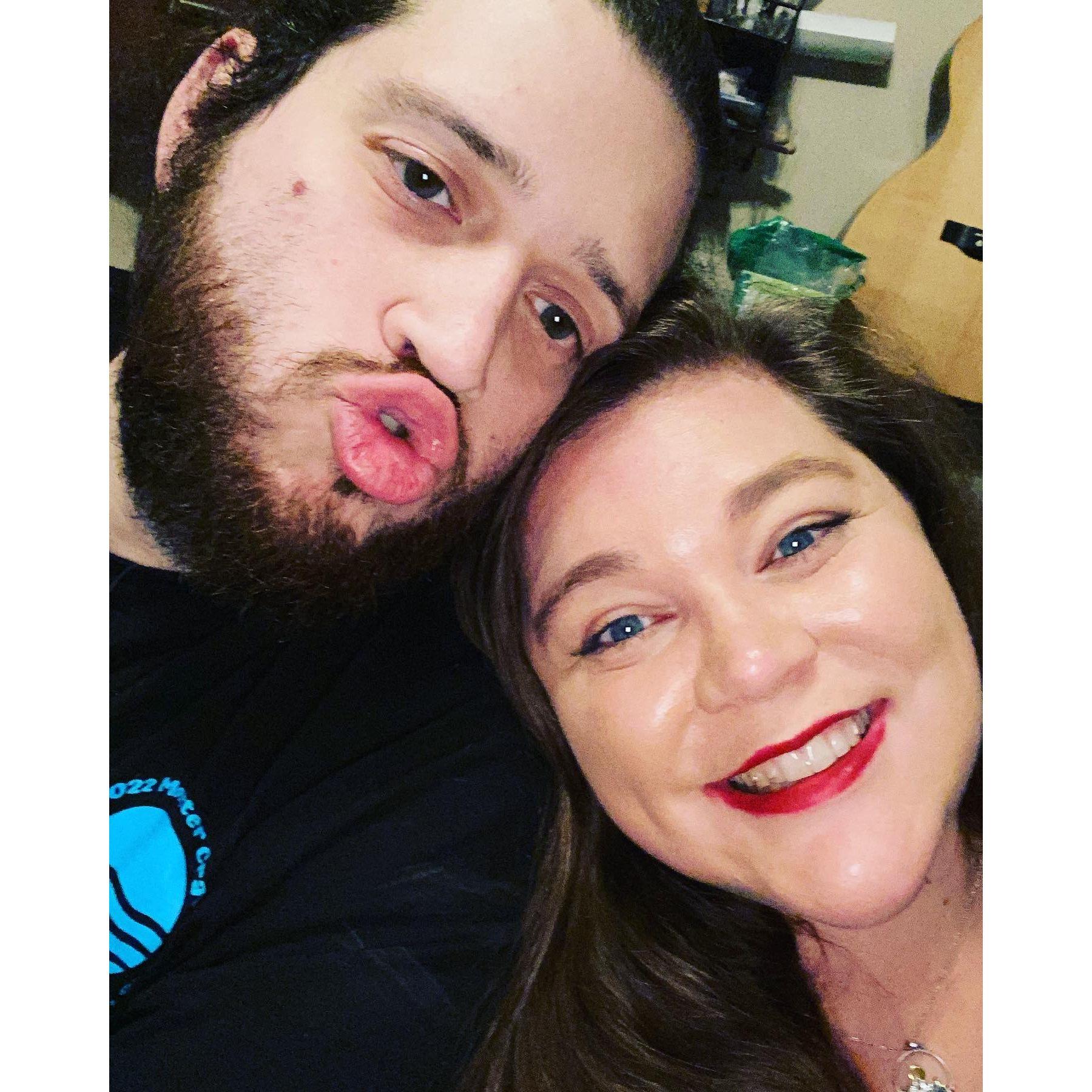 Photo evidence that Chris does, in fact, embrace the Duck Face.