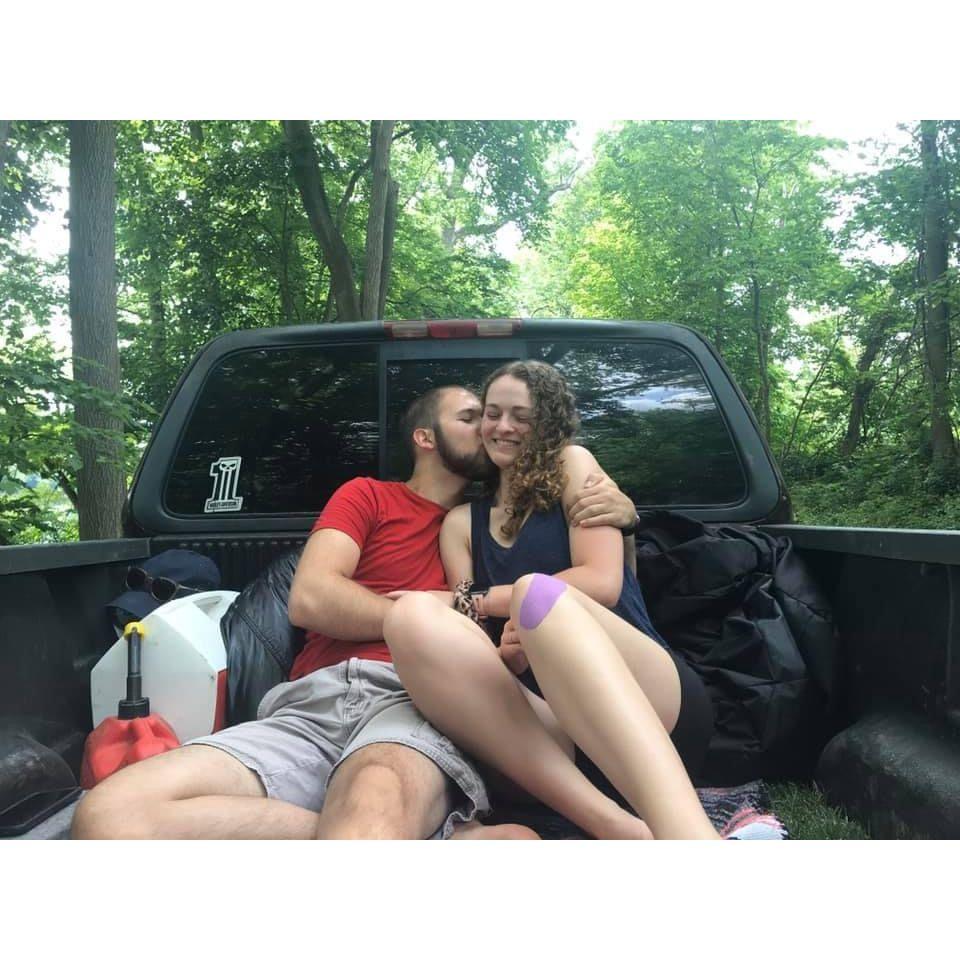 Jake had extra sod after a landscaping project and lined the back of his truck with it. We brought blankets and snacks and parked the truck somewhere nice and had a little truck picnic!