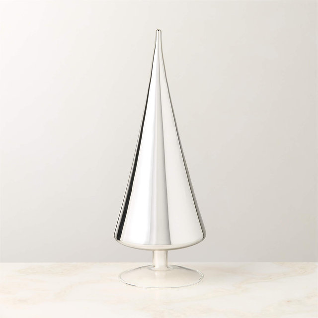 Paz Silver Glass Christmas Tree Figure 11.5"