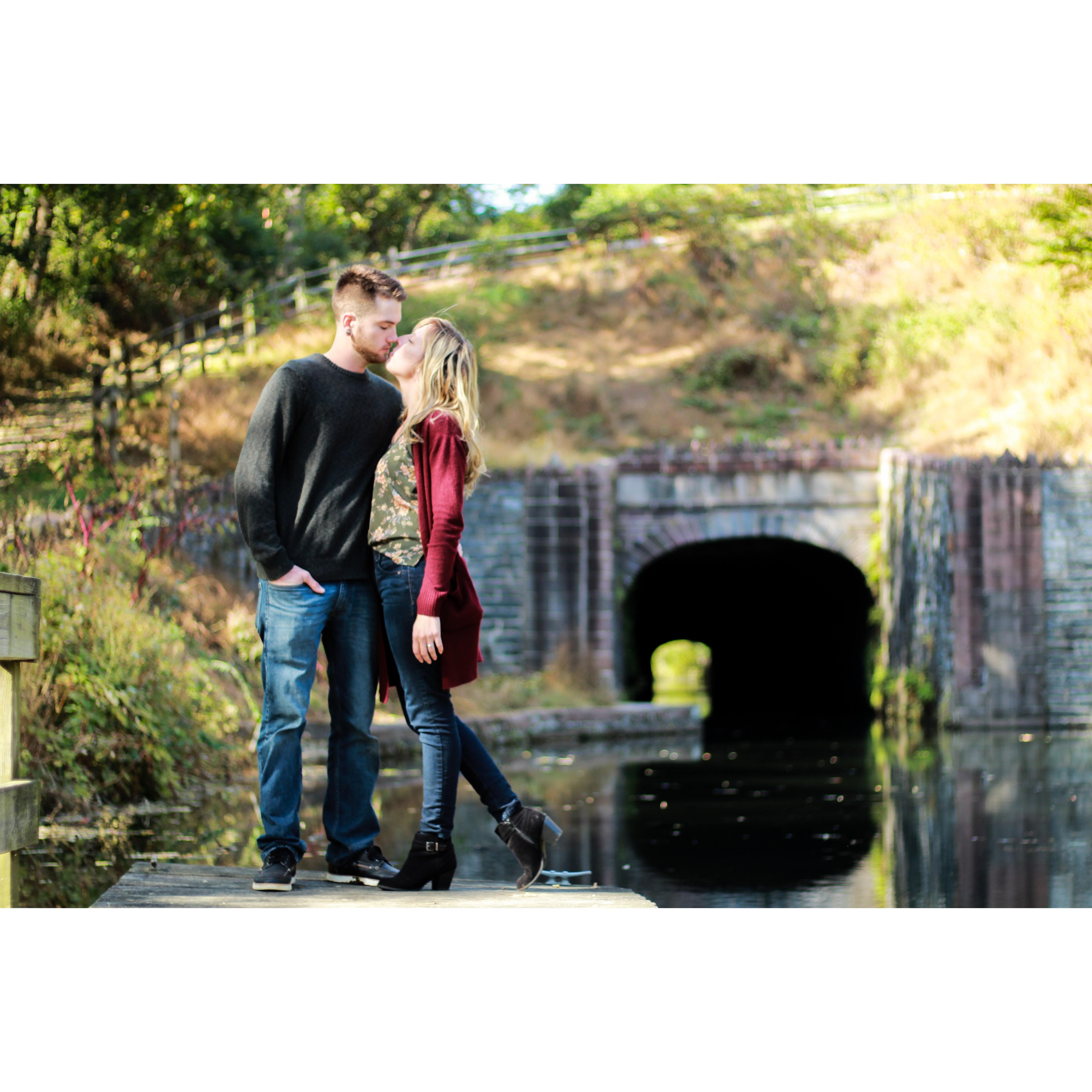 Engagement announcement photos taken by Erika's sister, Kelsey.
