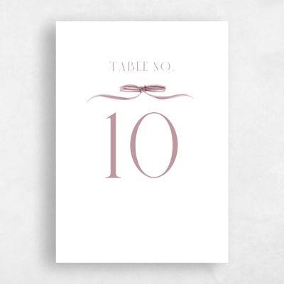 Dusty Rose, Pink Wedding Table Number - Brienno