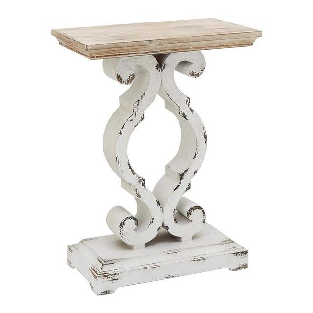 PARISLOFT Rustic Farmhouse Accent End Table, Natural Wood Side Table Nightstand for Dinning or Living Room 19.75 x 11.75 x 27.5 Inches