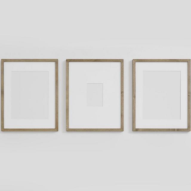 Wood Gallery Frames, Set of 3, 16"x20" Overall - Gray