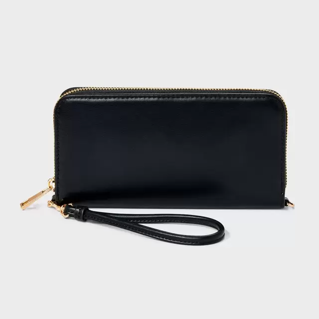 Large Around Zip Wallet - A New Day™ Black