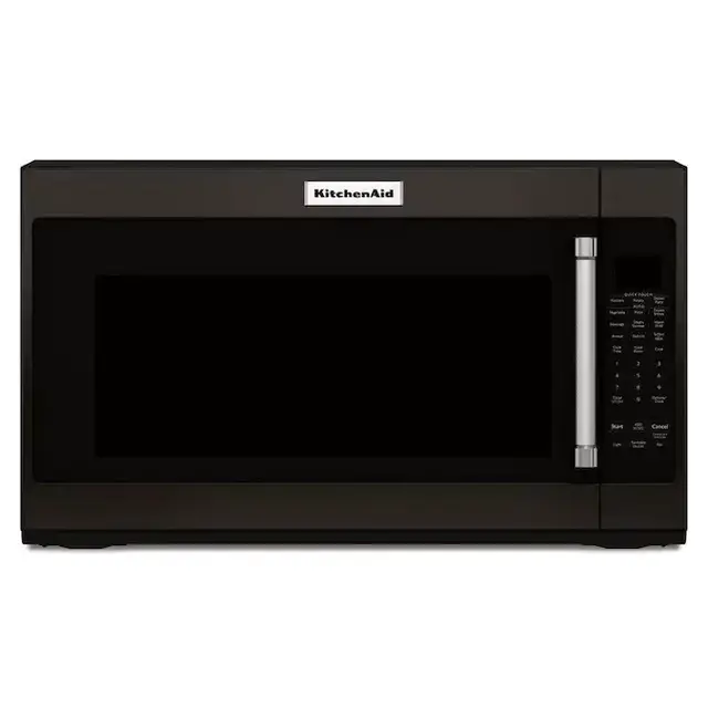 KitchenAid 2-cu ft Over-the-Range Microwave with Sensor Cooking (Black Stainless with Printshield)