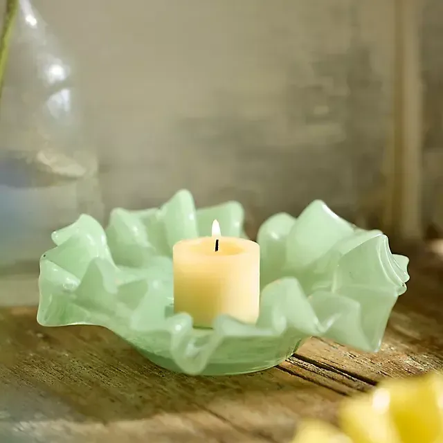 Ruffled Glass Votive Holder