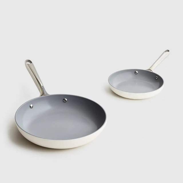 Ceramic Nonstick Frying Pan Set - Ivory