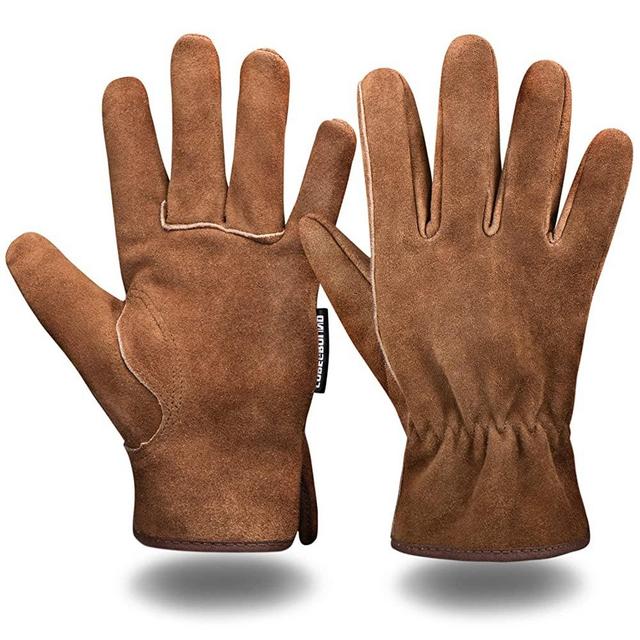 COREGROUND Leather Safety Work Gloves Gardening Carpenter Thorn Proof Truck Driving for Mens and Womens Waterproof heavy duty