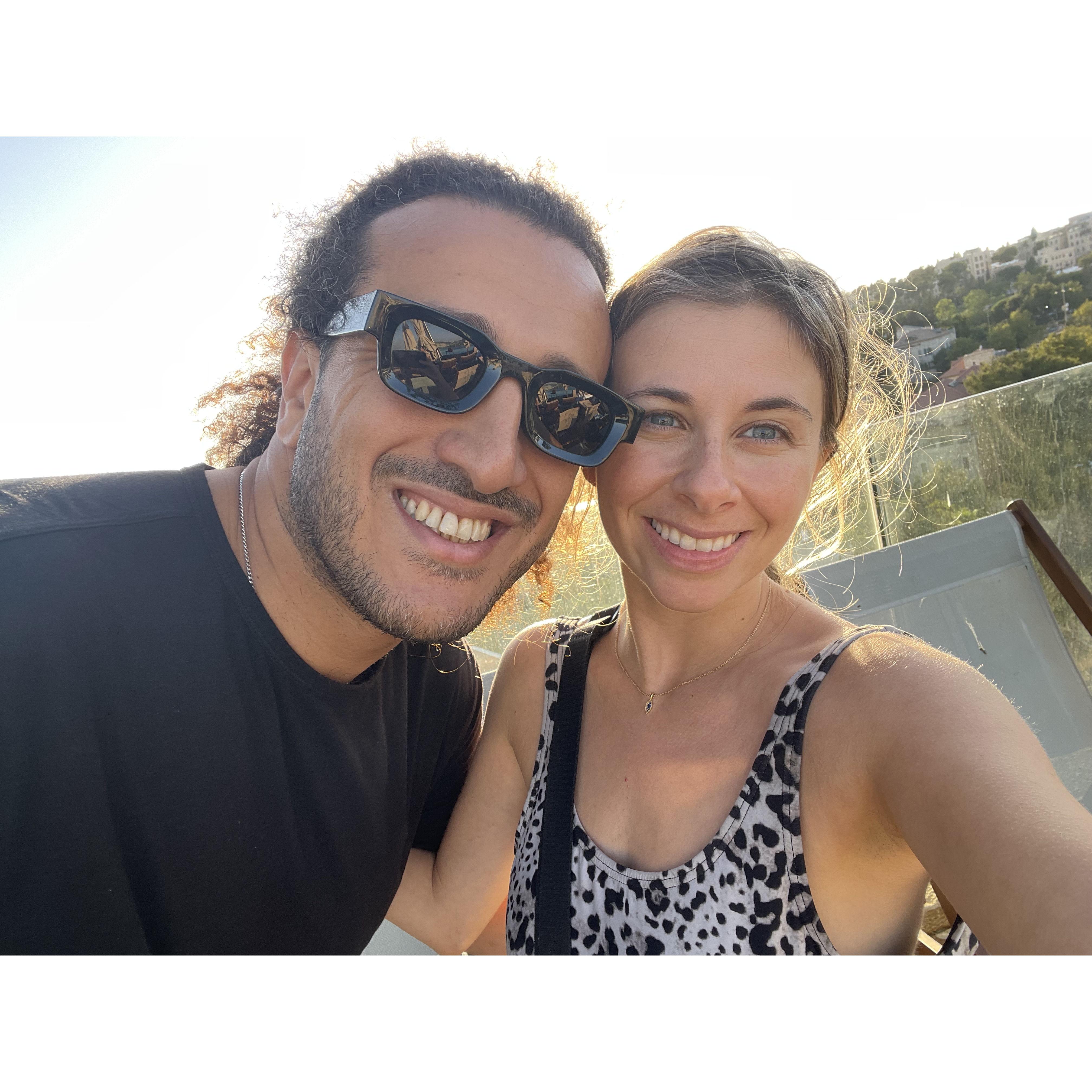 To celebrate our engagement, we went to a fancy hotel in Jerusalem for the night and hung out by the pool