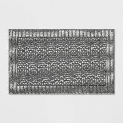 2'6"X3'10" Washable Geometric Border Tufted Accent Rug Radiant Gray - Threshold™