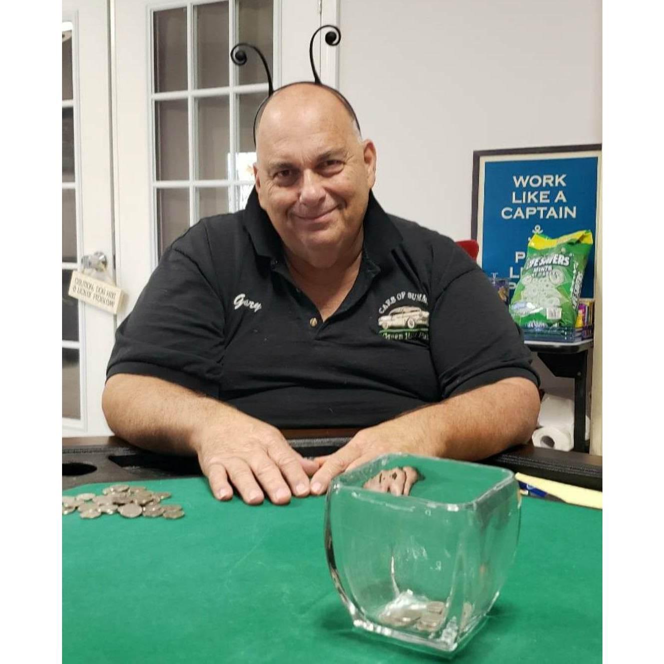 Nickels night - Gary hoping for ladybug luck!