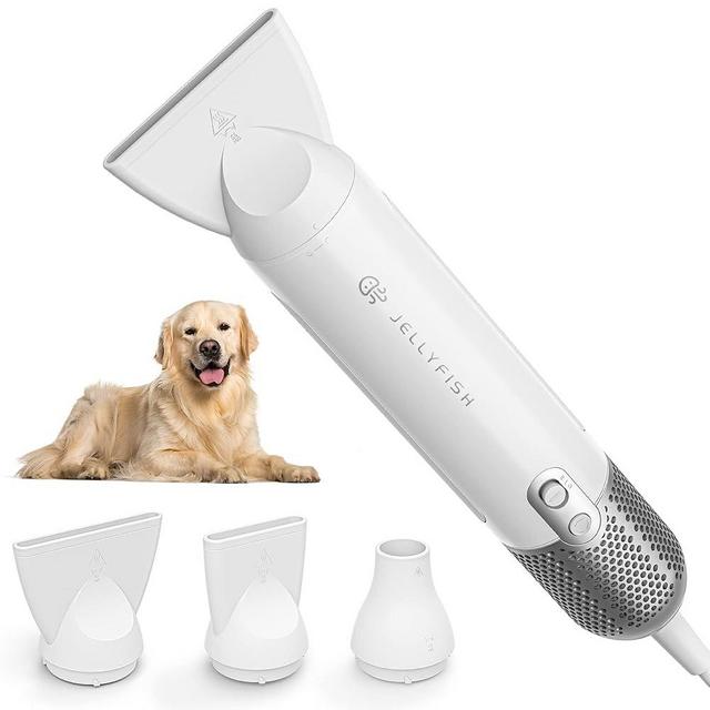 Dog Hair Dryer for Pet Grooming High Velocity Force Blower,Innovative 62m/s Air Speed Motor,1.21lb Lightweight Portable Dog Dryer for Home & Travel,4 levels Temperature 3 Nozzle 2 Blow Speed