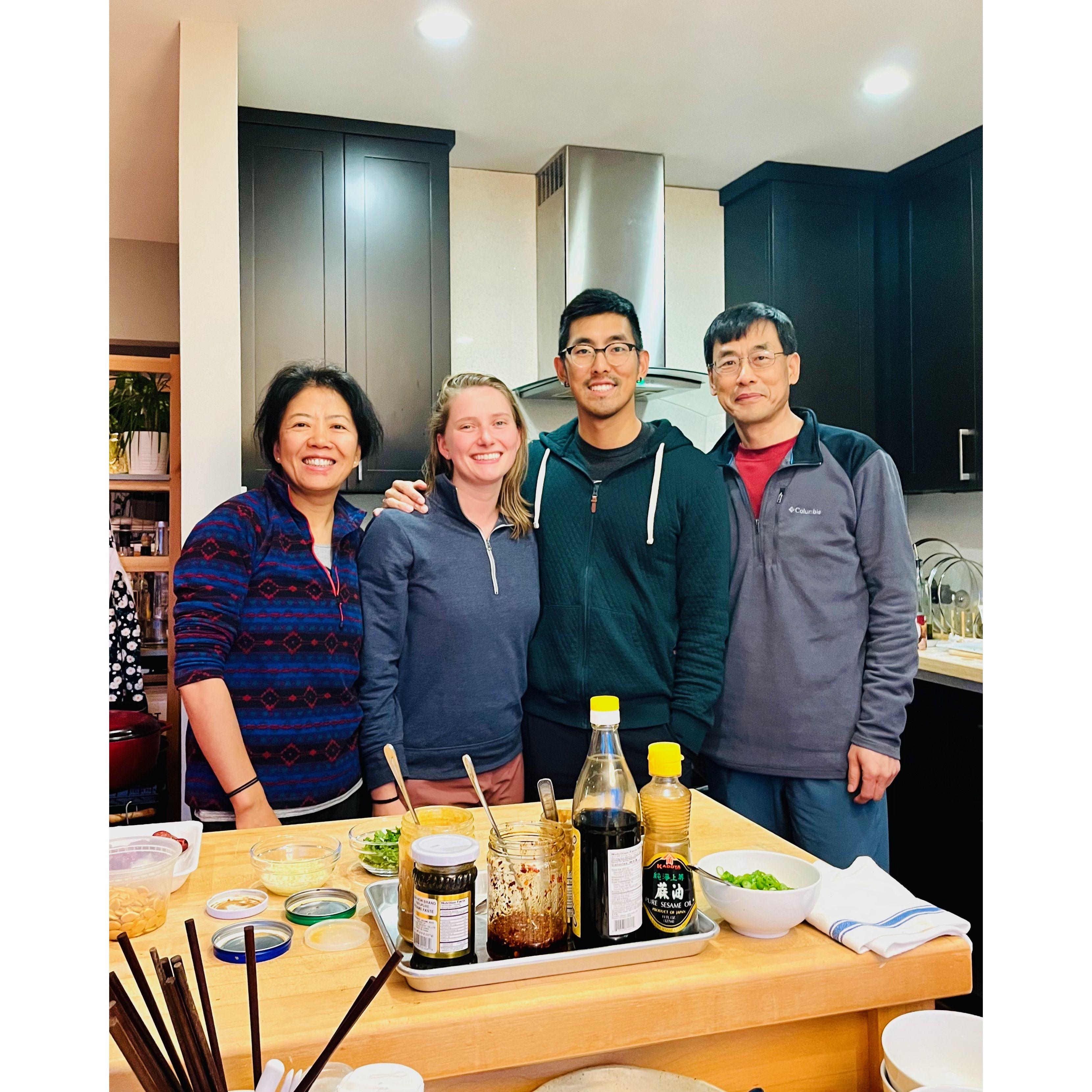 We hosted Edwin's parents for at home hot pot!