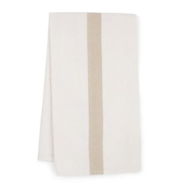 Natural Striped Linen Tea Towels, Set of 2