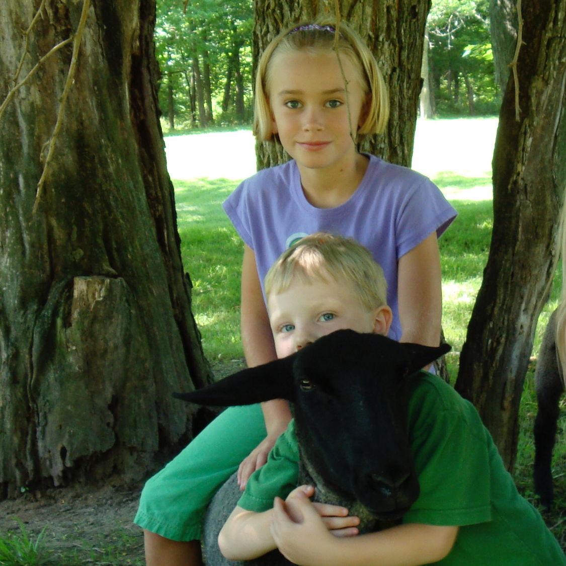 Little Madi & Hudson at Hudson's farm!