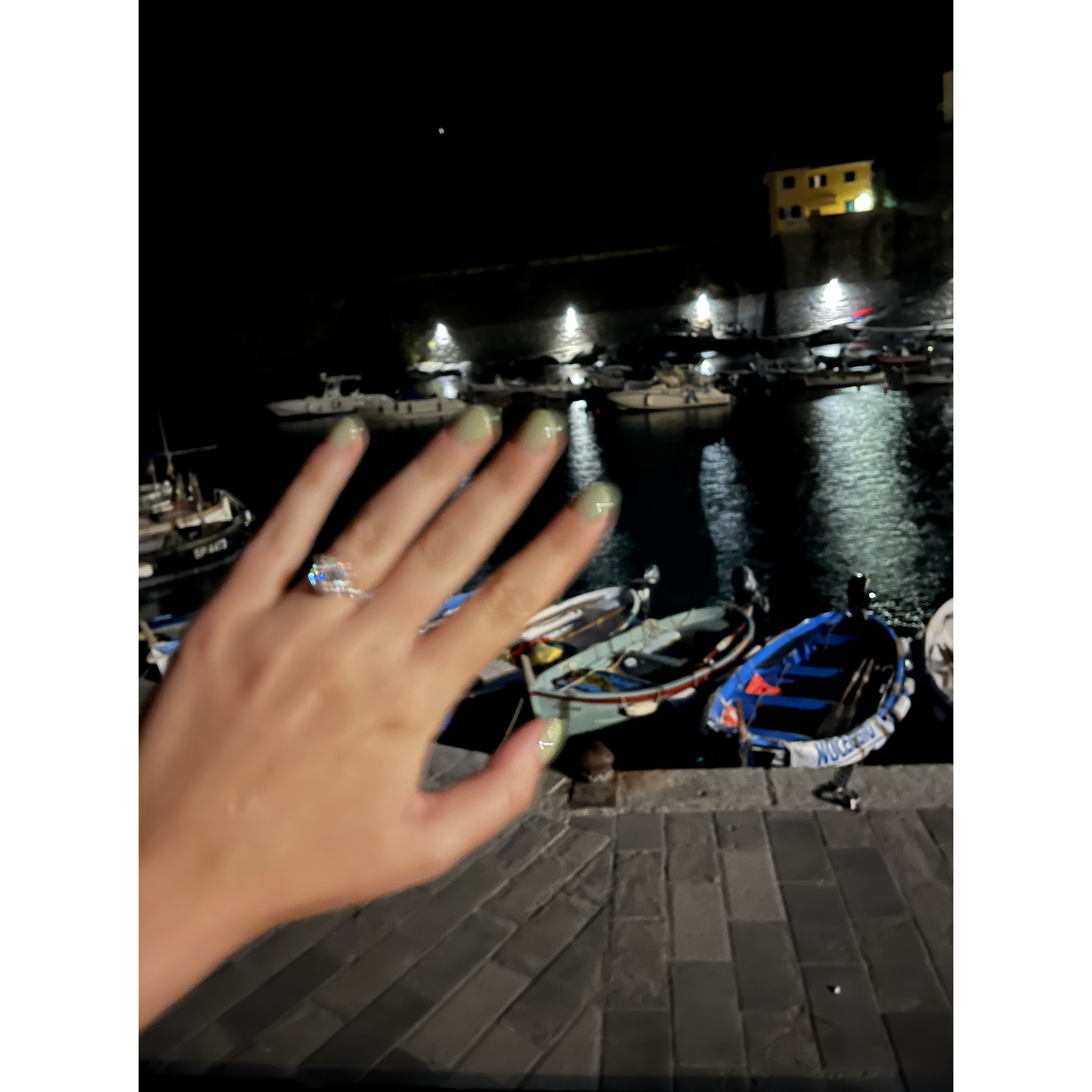 We sat on the jetty in Vernazza until 2am the night we got engaged. Eddie told Gianna all about his secrets for the engagement he had been planning for months.
