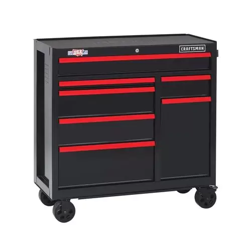 CRAFTSMAN 2000 Series 41-in W x 41.1-in H 7-Drawer Steel Rolling Tool Cabinet (Black)