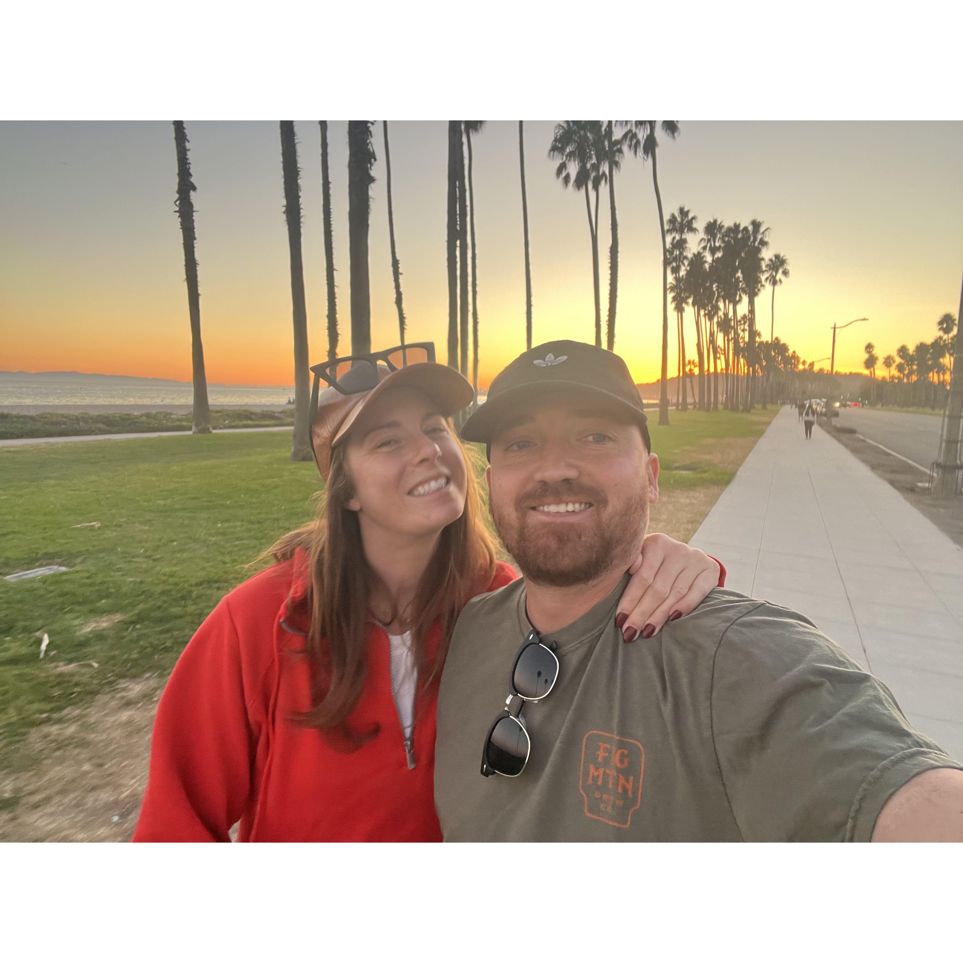 sunset walk in SB