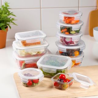 22-Piece Glass Storage Container Set with Silicone Lid