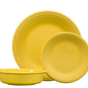 Classic Rim 3-Piece Place Setting, Service for 1 (Sunflower)