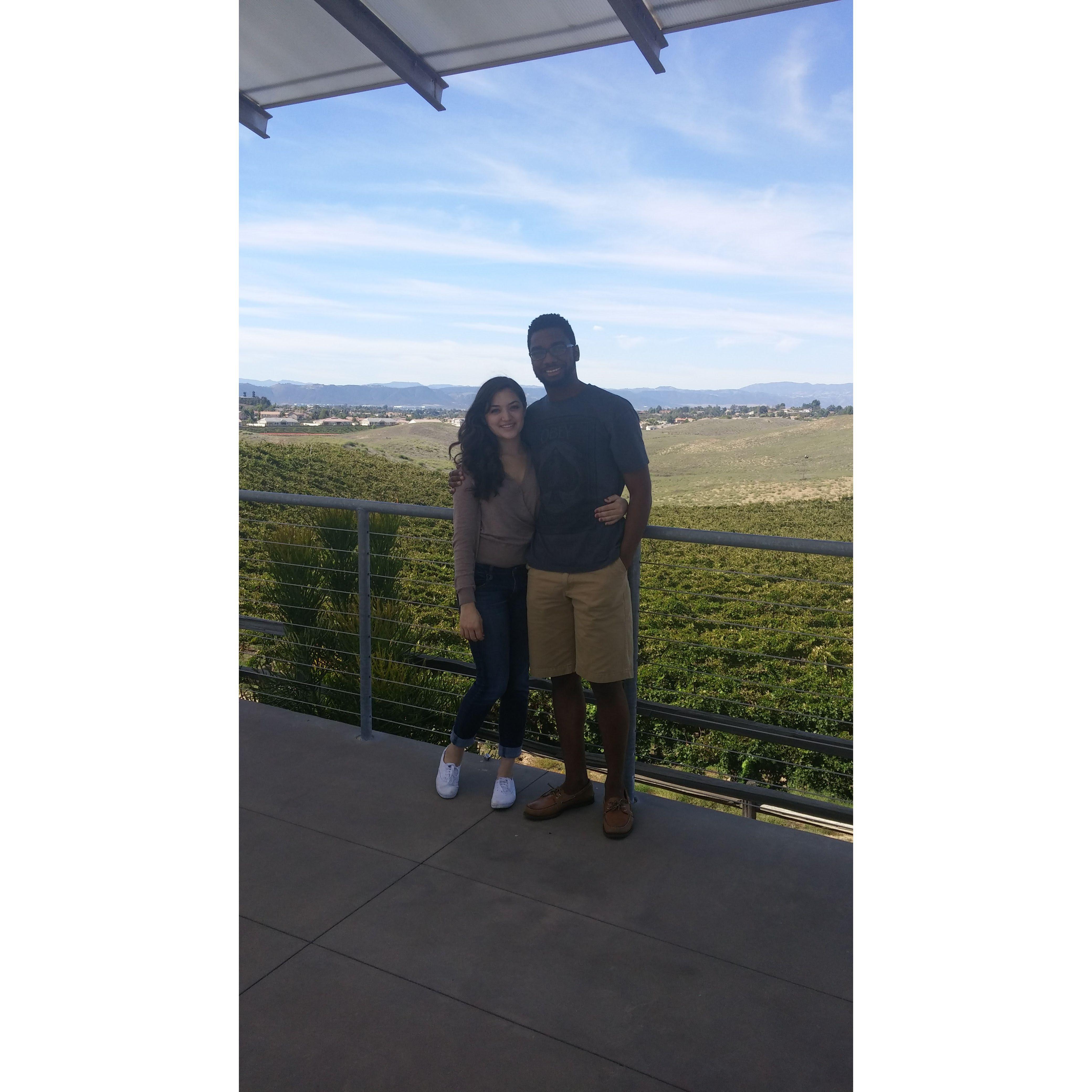 Our first wine tasting and one of the reasons we picked a vineyard as our venue!