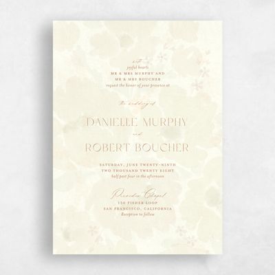 Cream, Yellow Wedding Invitation - Elidure Portrait