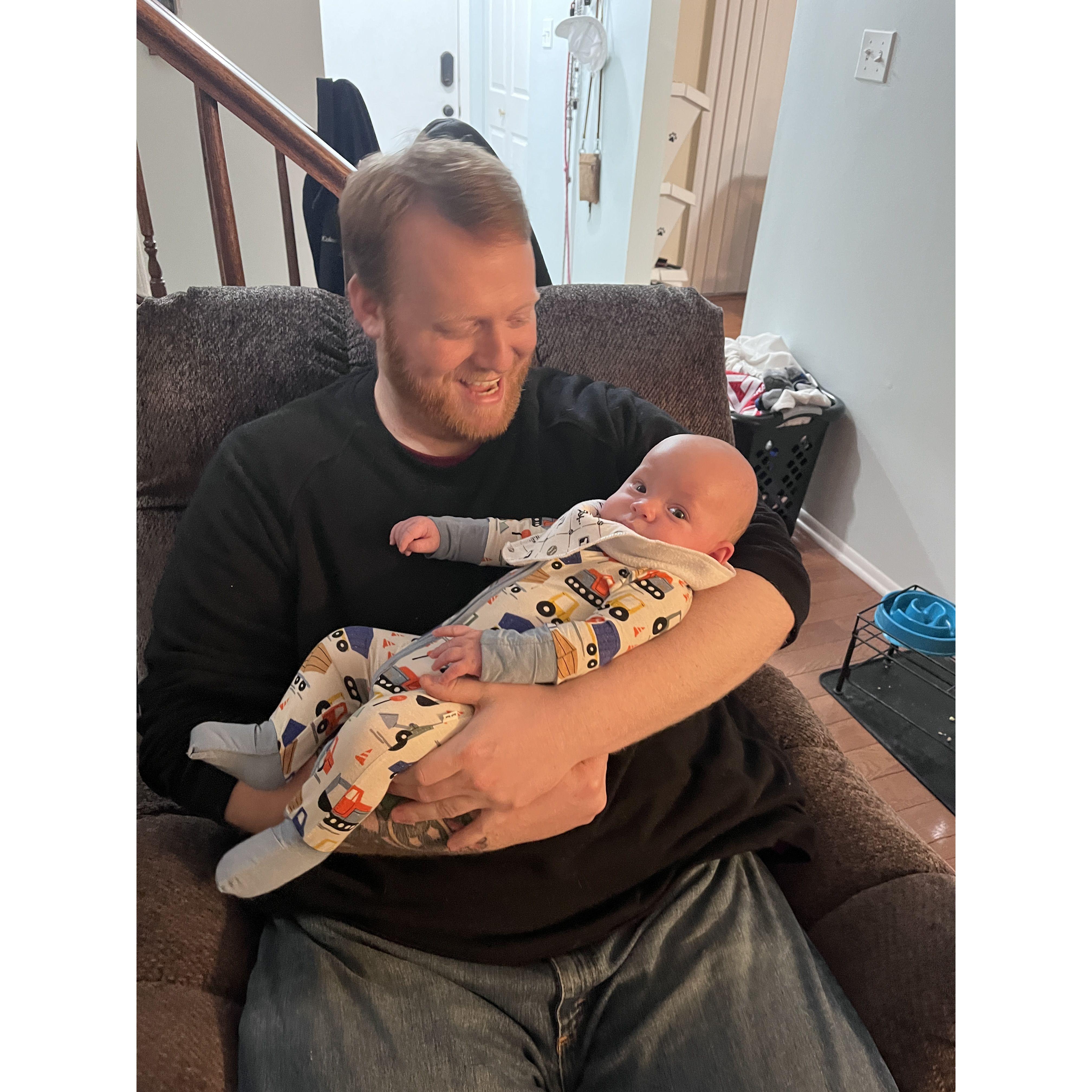 May 2023-Connor's first time holding Baby William