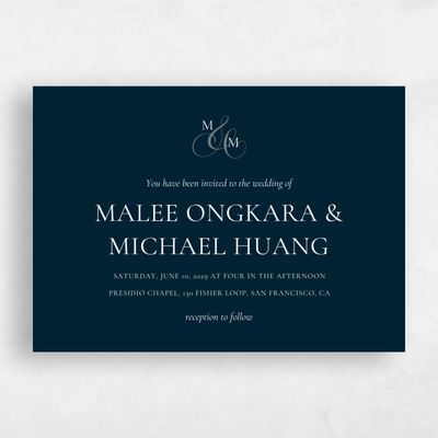 Blue Landscape Wedding Invitation - Aven Landscape