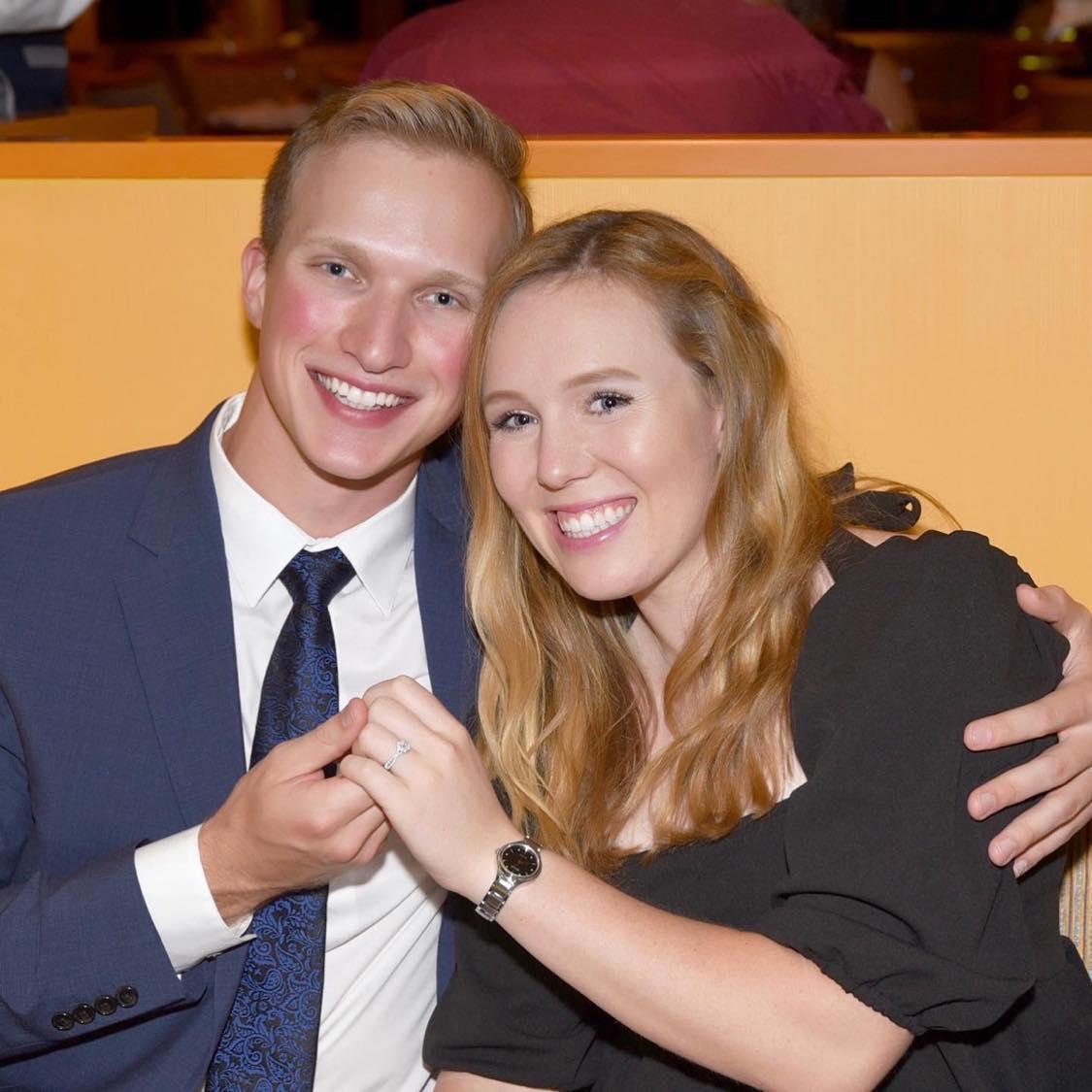 Hannah showing off her new jewelry after the engagement.