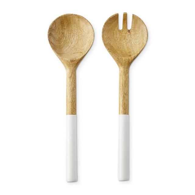 Wood and Lacquer Salad Servers