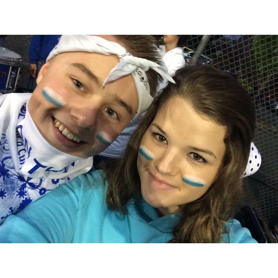 Senior year Friday night football game.