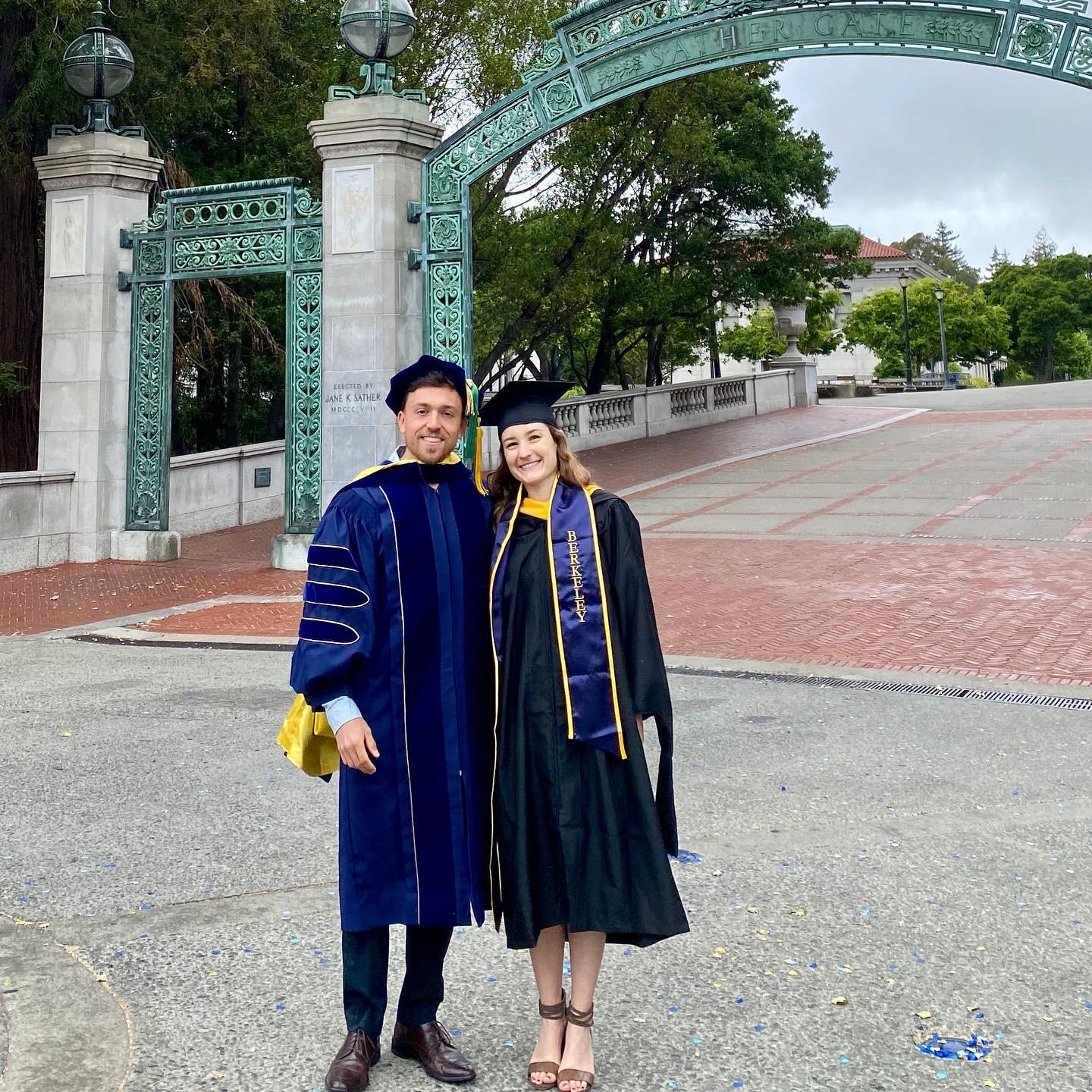 At Sather Gate on our graduation day